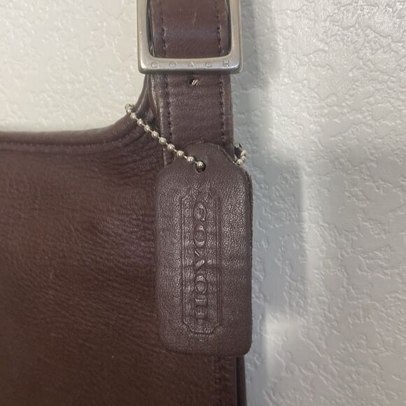 COACH Women’s Vintage Dark Brown Soft Thick Leather Slim Crossbody Bag - Picture 2 of 11